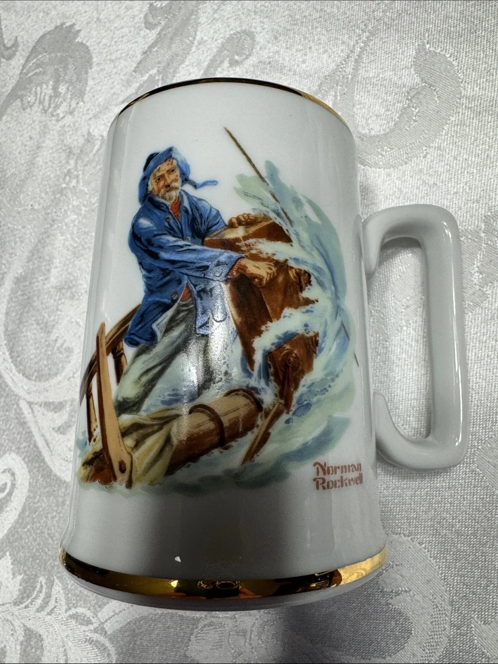 (4) Vtg. Norman Rockwell museum tankards/mugs featuring classic artwork.  12oz.